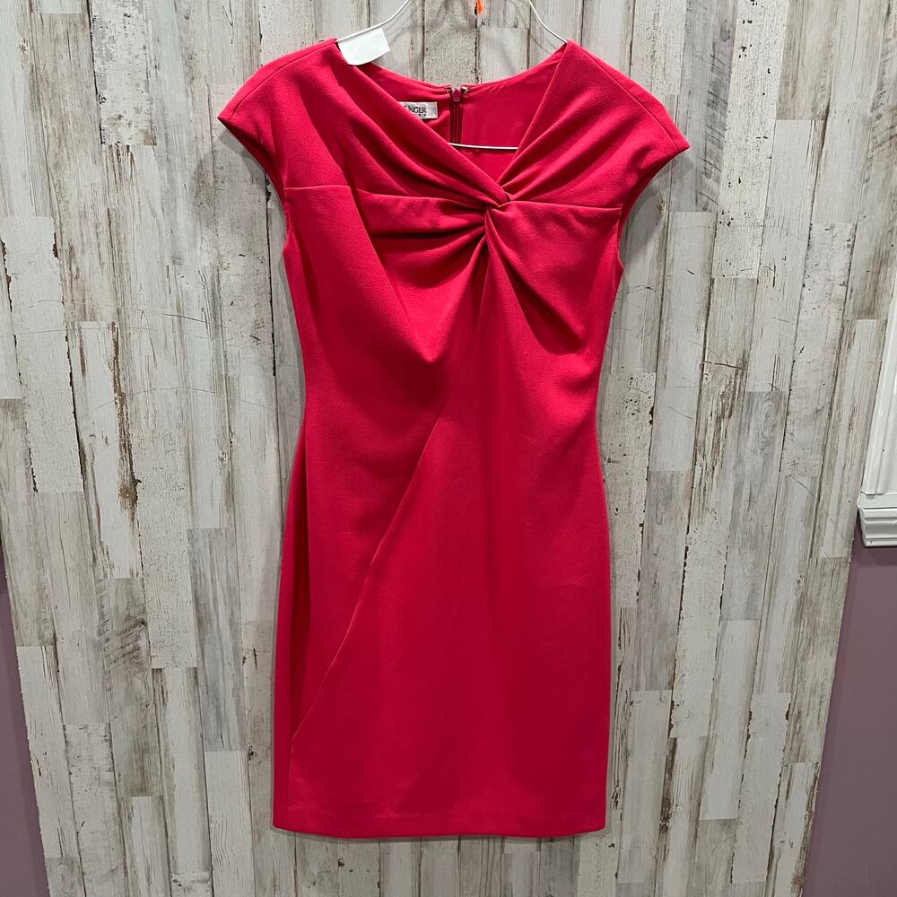 Kay Unger Pink Ruched Retro 60s Sheath Dress Knee Length Sexy Business 4
